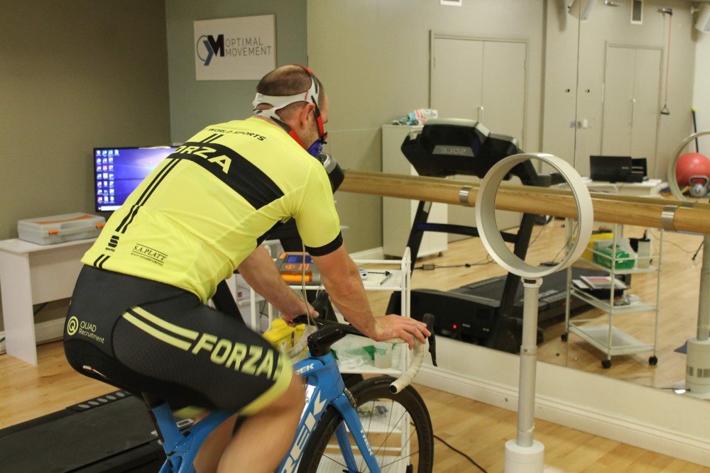 Fitness Testing on Bike Fitness testing by an athlete on bike